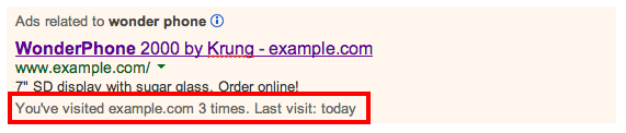 Ad extensions visitas anteriores